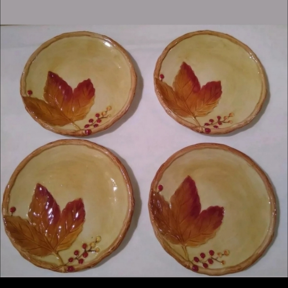 Fitz and Floyd Harvest Pattern Canape Plates